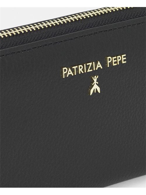 Patrizia Pepe zip around wallet in hammered leather PATRIZIA PEPE | CQ4879-L001K103